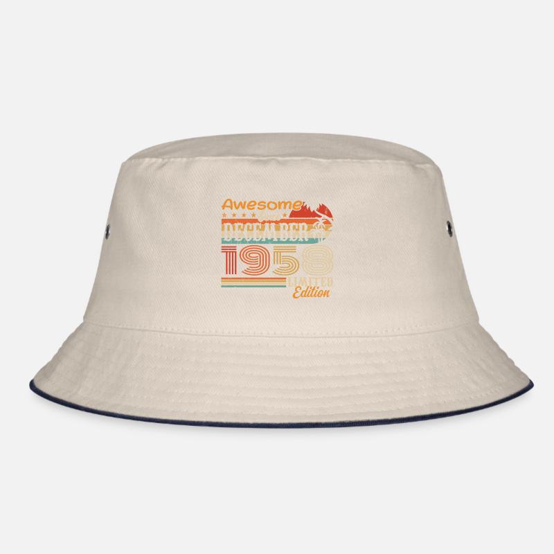 Retro Vintage Legendary Birthday December 1958 Bucket Hat