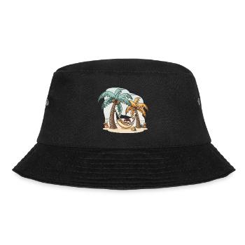 Der Entspannungs-Guru - Bucket Hat - Schwarz - Vorne - Lela (165cm)