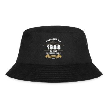 Hergestellt im Jahr 1988 36 Jahre Original-Exzellenz - Bucket Hat - Schwarz - Vorne - Lela (165cm)