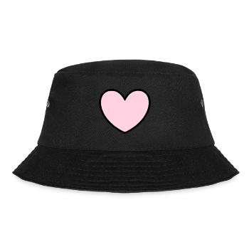 rosarotes Herz Herz rosa Geschenk Valentinstag - Bucket Hat - Schwarz - Vorne - Lela (165cm)