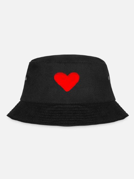 rotes Herz rot Herzen rot Herz - Bucket Hat - Schwarz