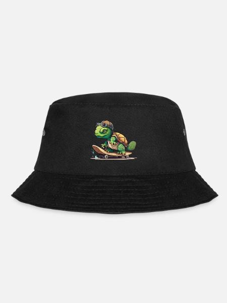 Skateboard-Schildkröte - Bucket Hat - Schwarz