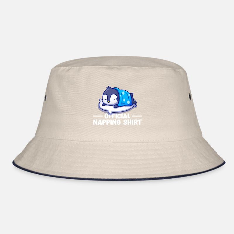 Sleeping Penguin Lover Cute Penguin Napping Bucket Hat