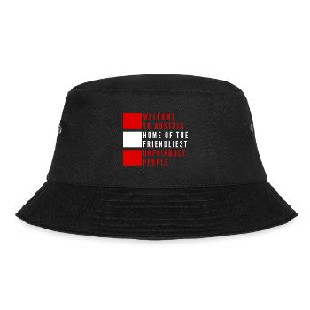 Welcome To Austria - Friendliest unfriendly people - Bucket Hat - Schwarz - Vorne - Lela (165cm)