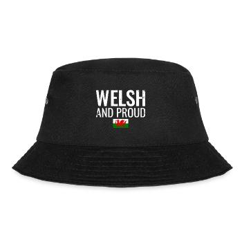 Welsh And Proud Wales Walisische Flagge Waliser - Bucket Hat - Schwarz - Vorne - Lela (165cm)