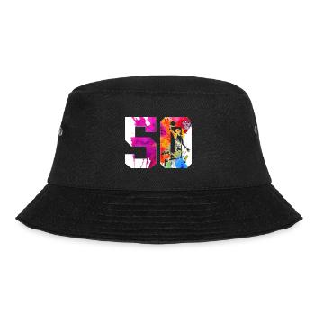 50TH BIRTHDAY BASKETBALL NUMBER 50 - Bucket Hat - black - Front - Lela (165cm)
