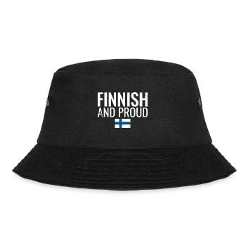 Finnish And Proud Finland Finnish Flag Finn - Bucket Hat - black - Front - Lela (165cm)
