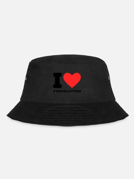 I love powerlifting - Bucket Hat - black