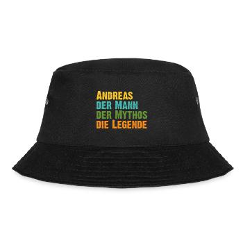 Andreas der Mythos die Legende Vorname Andreas - Bucket Hat - Schwarz - Vorne - Lela (165cm)
