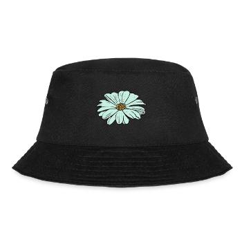 Flower, light blue, blue flower - Bucket Hat - black - Front - Lela (165cm)