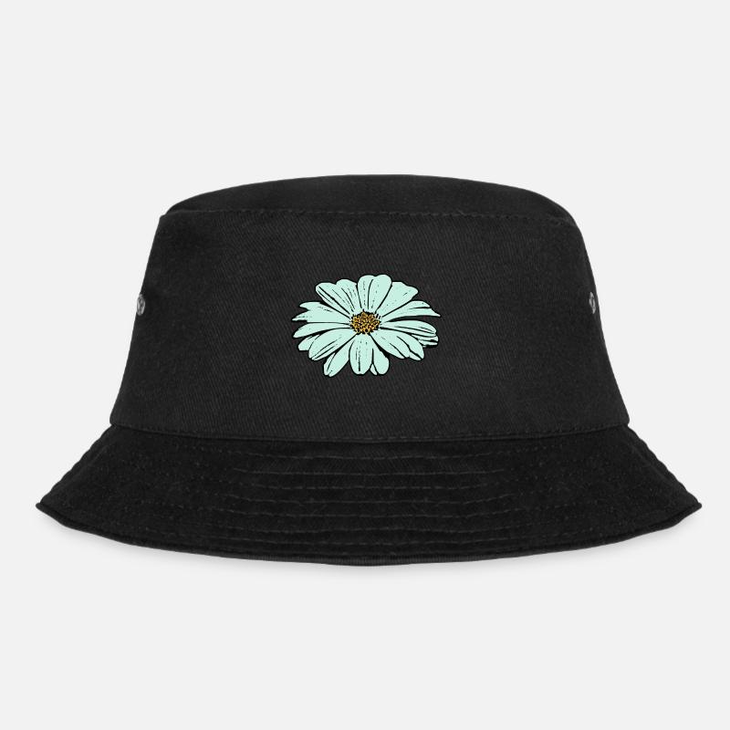 Blume hellblau blaue Blume - Bucket Hat - Schwarz