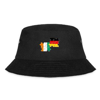 Elfenbeinküste Deutschland Herzschlag Flagge - Bucket Hat - Schwarz - Vorne - Lela (165cm)