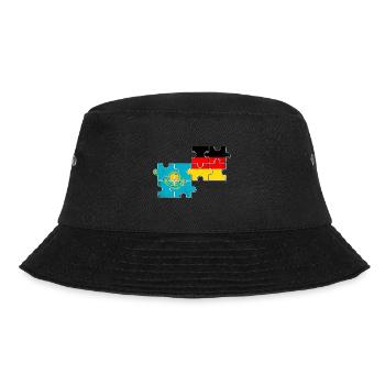 Kasachstan Deutschland Flagge - Bucket Hat - Schwarz - Vorne - Lela (165cm)