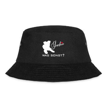 Yorkshire Terrier Yorkie was sonst Silhouette - Bucket Hat - Schwarz - Vorne - Lela (165cm)