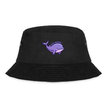 Save Protect - Lila Wal - Aufkleber - Bucket Hat - Schwarz - Vorne - Lela (165cm)