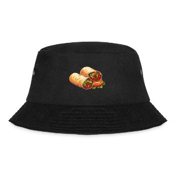 Tasty delicacy: Döner Dürüm Wrap - Bucket Hat - black - Front - Lela (165cm)