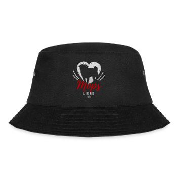 Mops-Liebe-Silhouette - Bucket Hat - Schwarz - Vorne - Lela (165cm)