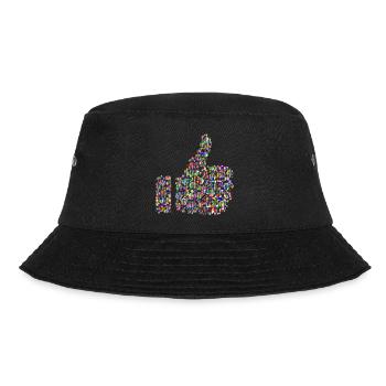 Regenbogenfarbener Daumen - Bucket Hat - Schwarz - Vorne - Lela (165cm)