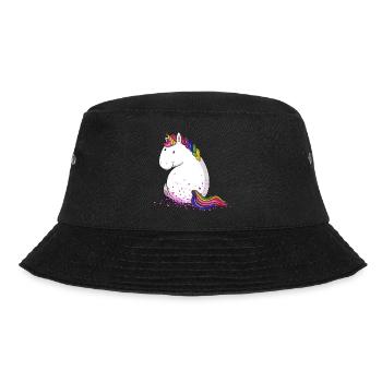 Konfetti Einhorn Comic - Bucket Hat - Schwarz - Vorne - Lela (165cm)