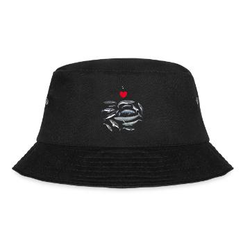Love the whales - I love whales - Baleines - Bucket Hat - black - Front - Lela (165cm)