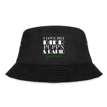 I Love mei Bier,mei Puppn und Rapid - Bucket Hat - Schwarz - Vorne - Lela (165cm)
