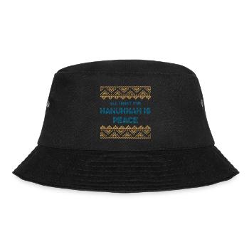 Ugly Hanukkah, Chanukkah, Lichterfest, Geschenk - Bucket Hat - Schwarz - Vorne - Lela (165cm)