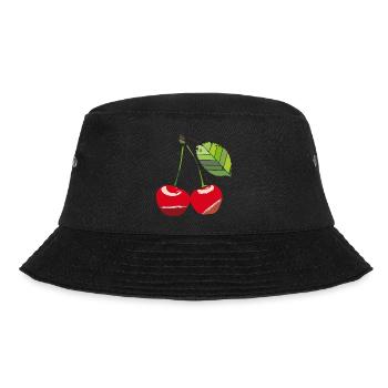 Kirsche - Bucket Hat - Schwarz - Vorne - Lela (165cm)