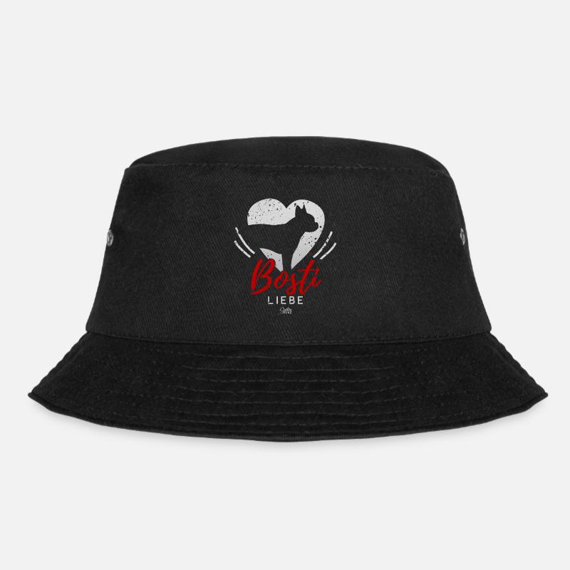 Boston Terrier mit Herz - Bucket Hat - Schwarz