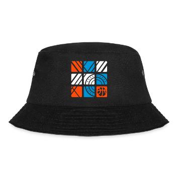 Basketball (Quadrate) - Bucket Hat - Schwarz - Vorne - Lela (165cm)