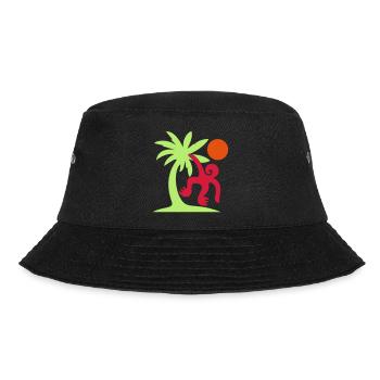 Affe Palme Sonne - Bucket Hat - Schwarz - Vorne - Lela (165cm)