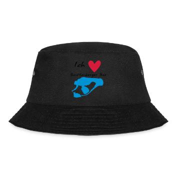 Ich liebe den Senftenberger See - Bucket Hat - Schwarz - Vorne - Lela (165cm)
