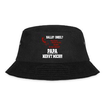 Hallo Onkel - Papa nervt mich! weiss - Bucket Hat - Schwarz - Vorne - Lela (165cm)