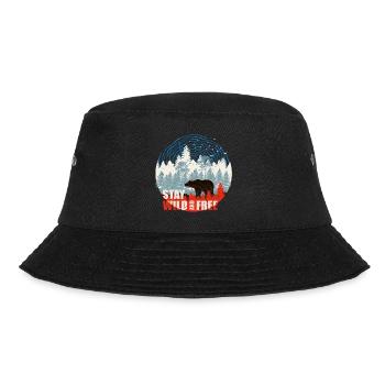 Wild & Free (Bär) 02 - Bucket Hat - Schwarz - Vorne - Lela (165cm)