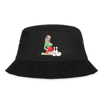 Kegeln, Bowlen, Pins - Bucket Hat - Schwarz - Vorne - Lela (165cm)