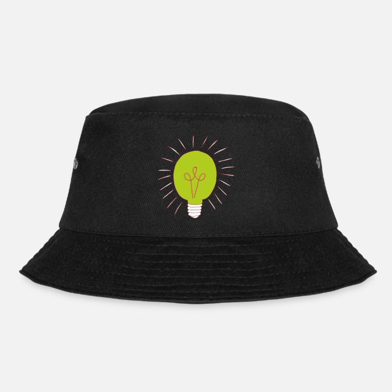 Neon green light bulb - Bucket Hat - black
