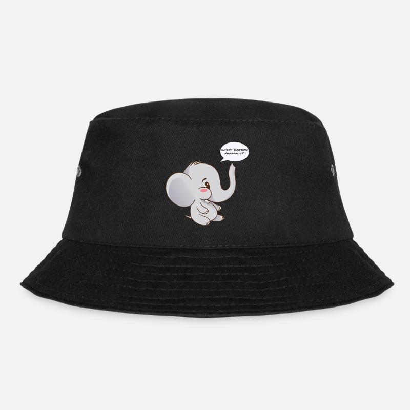 Stop eating Animals! - Bucket Hat - black