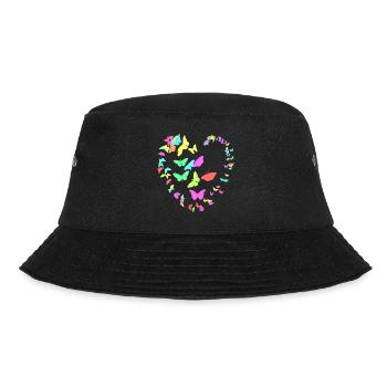Heart made of butterflies - uni - Bucket Hat - black - Front - Lela (165cm)