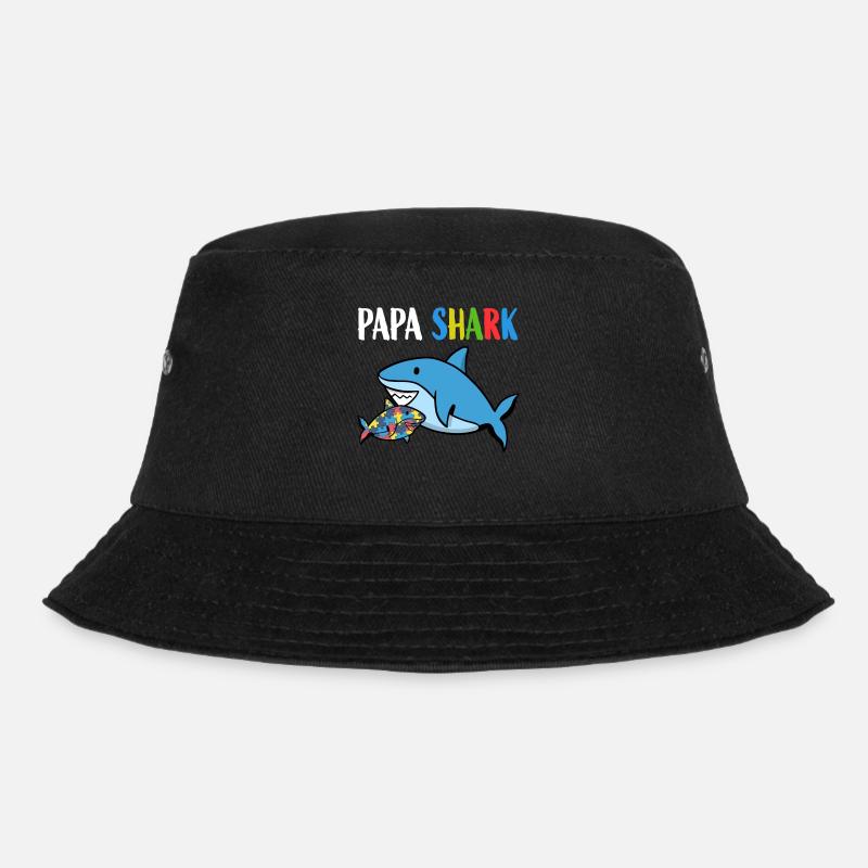 Papa Shark Autismus - Bucket Hat - Schwarz