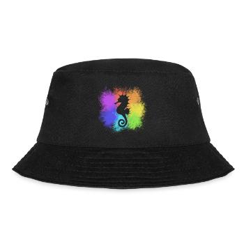 Seepferdchen bunt - Bucket Hat - Schwarz - Vorne - Lela (165cm)