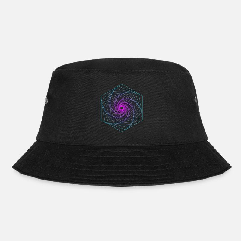 Heilige Geometrie Spiralle - Bucket Hat - Schwarz
