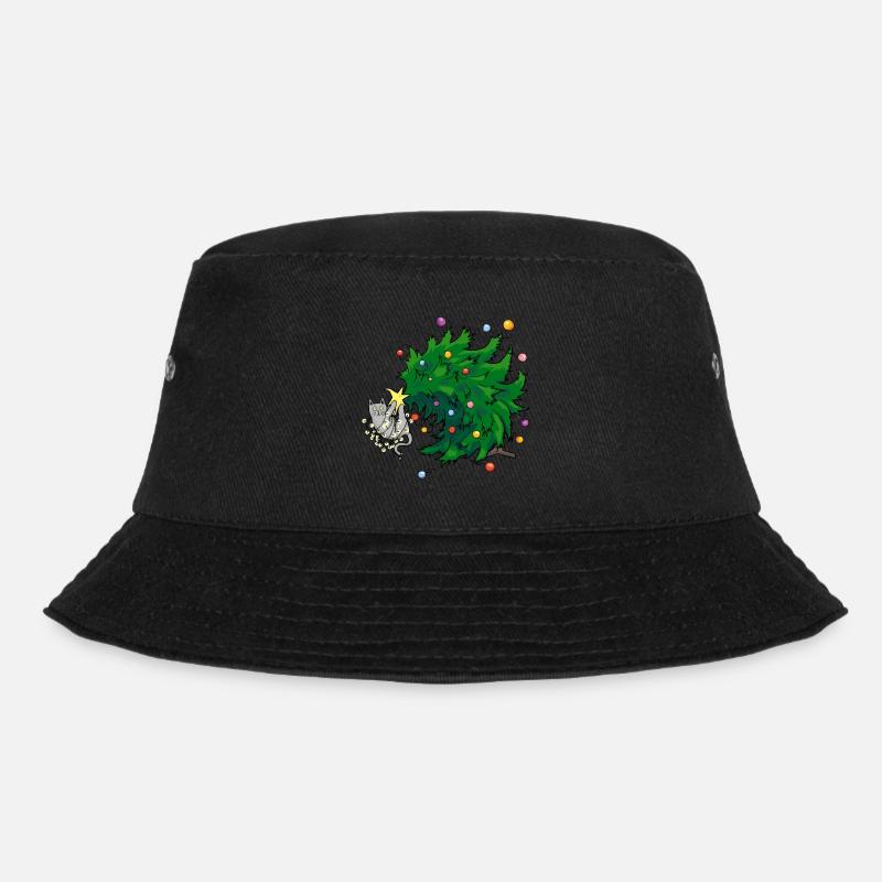 Katze und des Weihnachtsbaum - Bucket Hat - Schwarz
