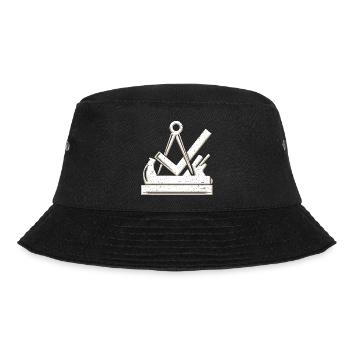 Tischler und Schreiner Zunftsymbol 3D Grunge Used - Bucket Hat - Schwarz - Vorne - Lela (165cm)