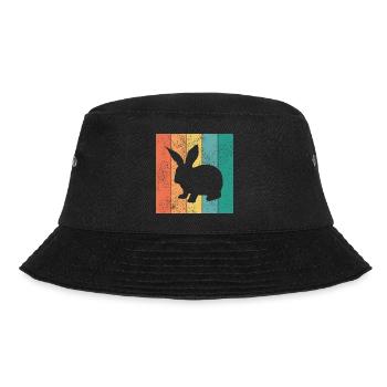 Rabbit Retro Rabbit Easter Gift - Bucket Hat - black - Front - Lela (165cm)