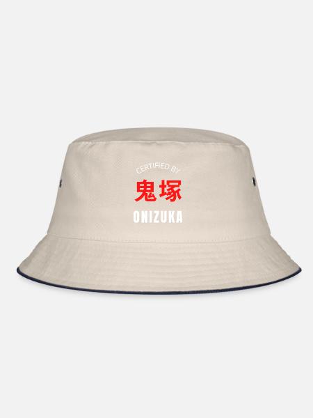 Certified by ONIZUKA Manga Anime Citation - Bucket Hat - ecru/navy - Front