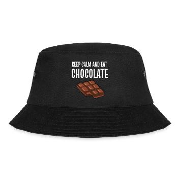Calm and Eat Ruhe und Choco Addict Gift - Bucket Hat - black - Front - Lela (165cm)