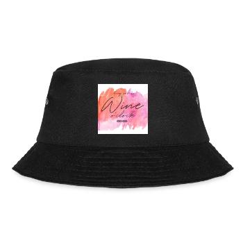 OH MY GOD, ITS WINE O'CLOCK - WATER COLOR - Bucket Hat - black - Front - Lela (165cm)