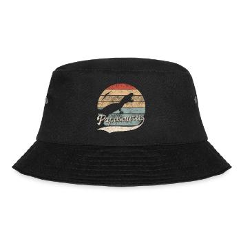 Papasaurus Papa Vater Vintage Retro Vatertag - Bucket Hat - Schwarz - Vorne - Lela (165cm)