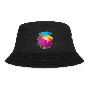 knallig bunter Kochtopf mit Deckel - Bucket Hat - Schwarz - Vorne - Lela (165cm)