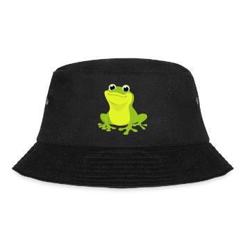 Frog Frog King Toad Frog Green Cartoon Quak - Bucket Hat - black - Front - Lela (165cm)