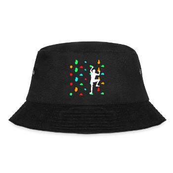 Boulderer beim Bouldern an der Kletterwand - Bucket Hat - Schwarz - Vorne - Lela (165cm)